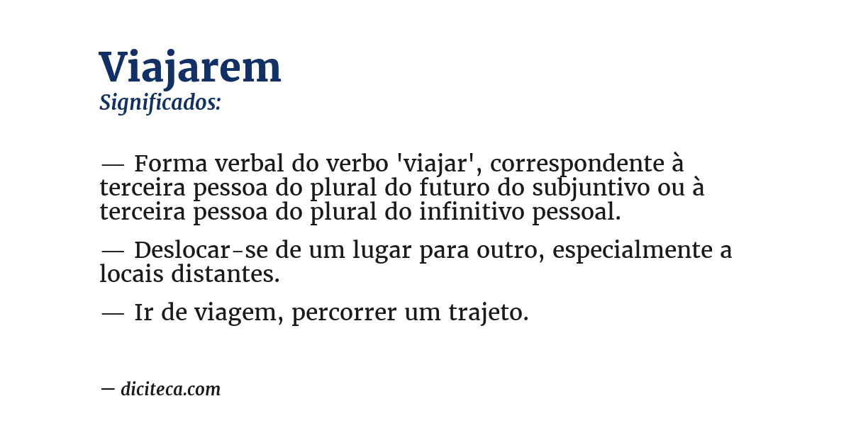 Significado de viajarem