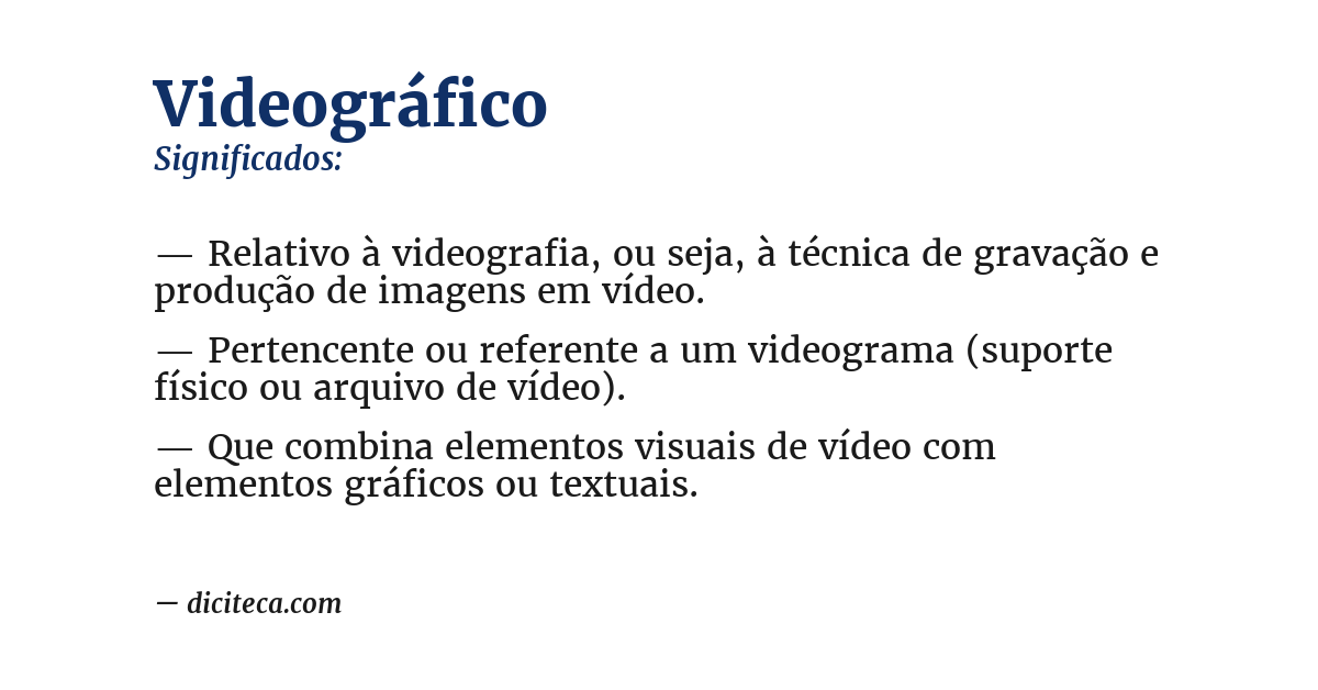 Significado de videográfico