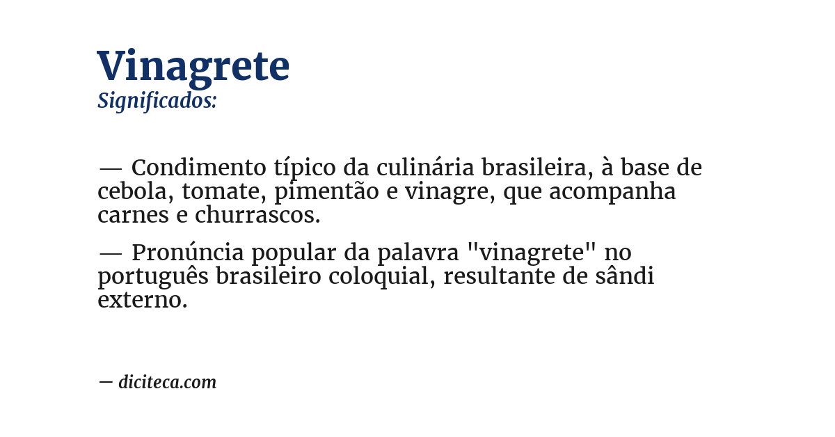 Significado de vinagrete