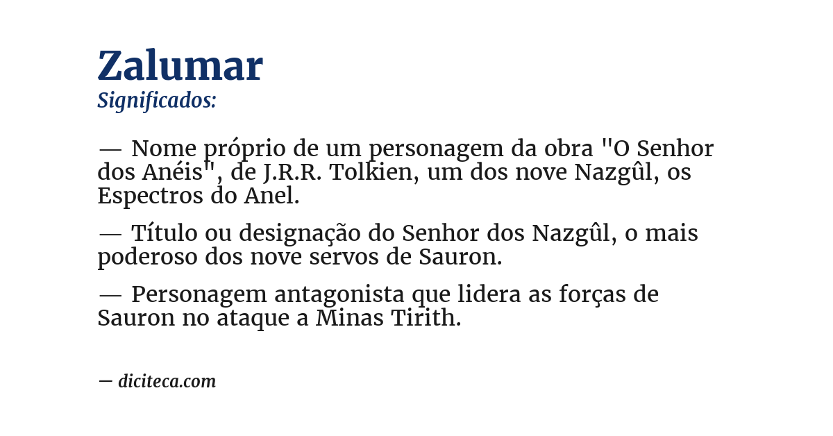Significado de zalumar