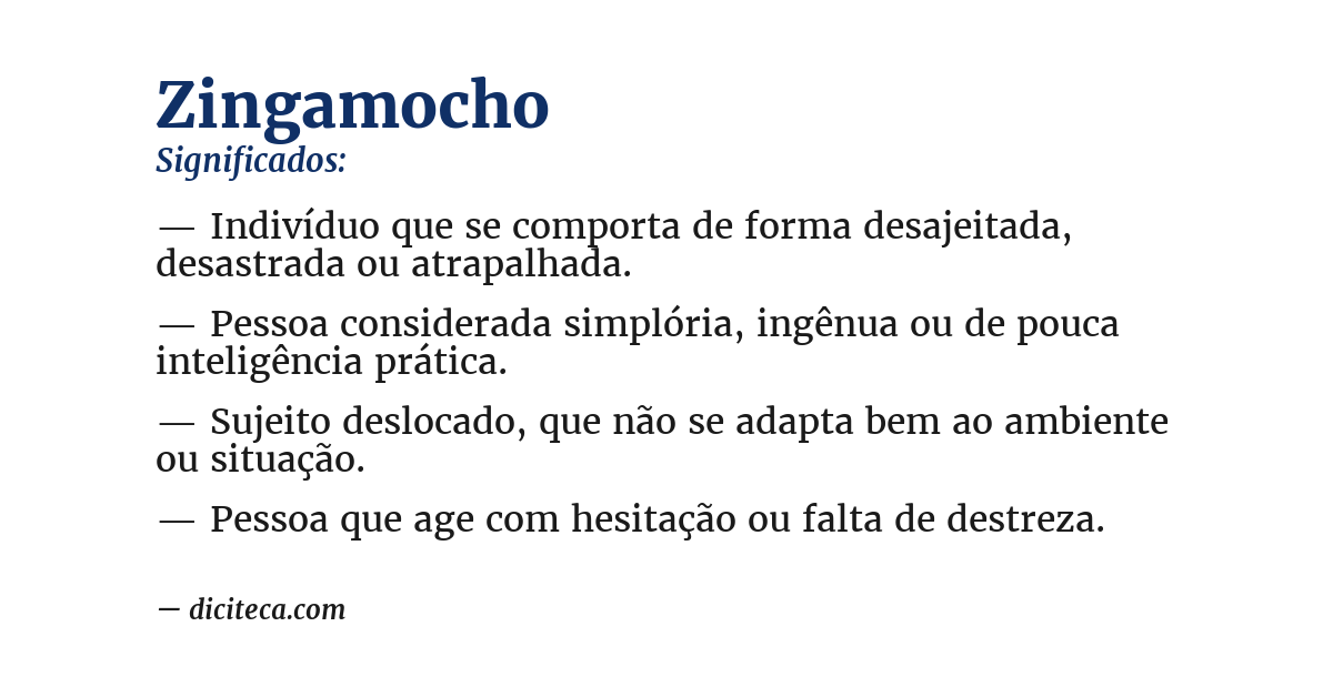 Significado de zingamocho