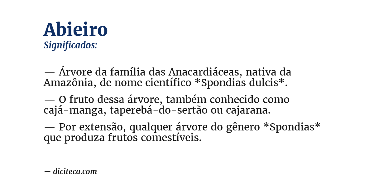 Significado de abieiro
