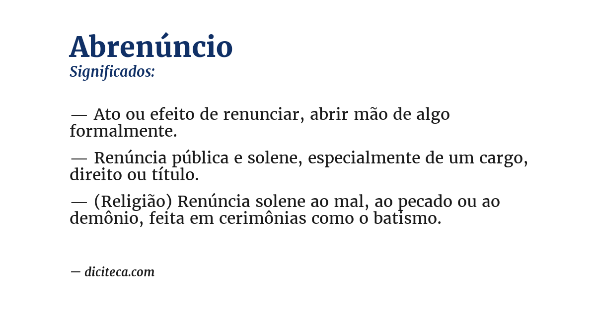 Significado de abrenúncio