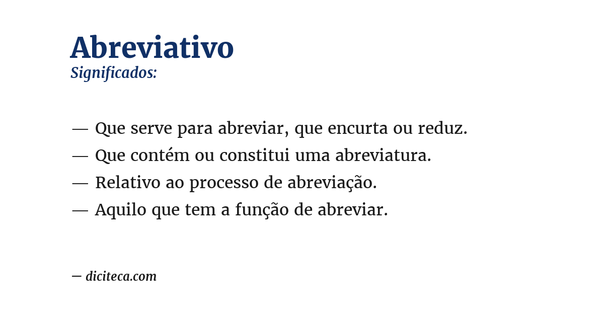 Significado de abreviativo