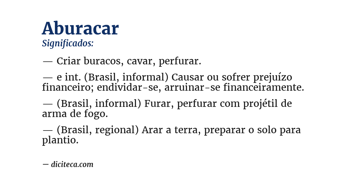 Significado de aburacar