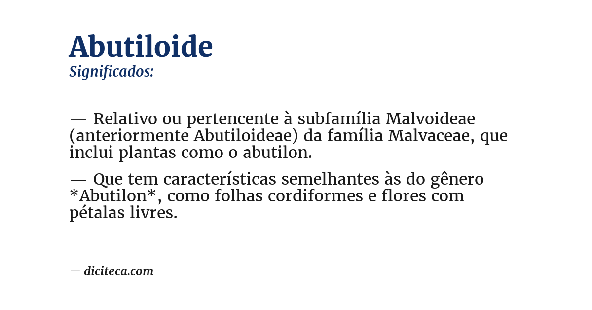 Significado de abutiloide