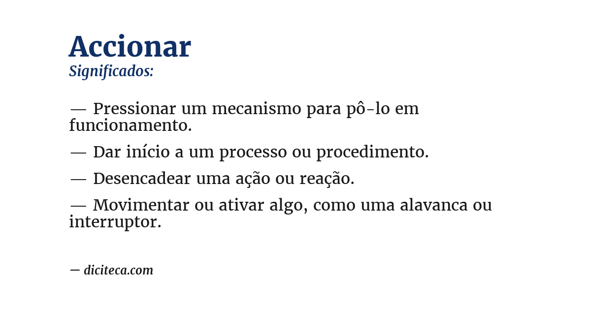 Significado de accionar