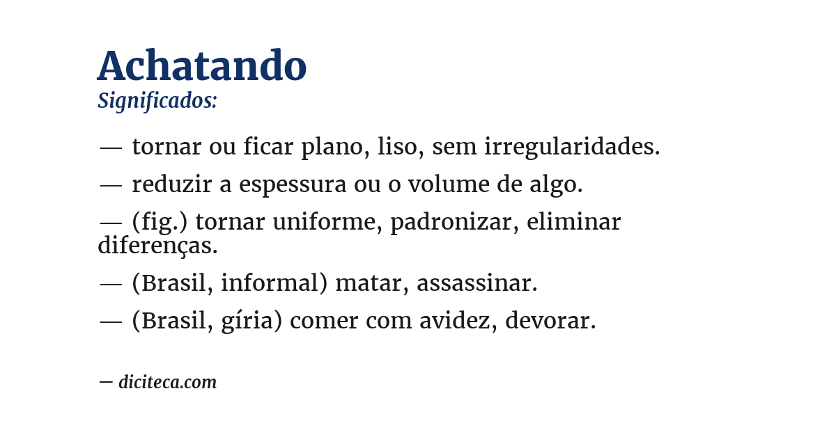 Significado de achatando