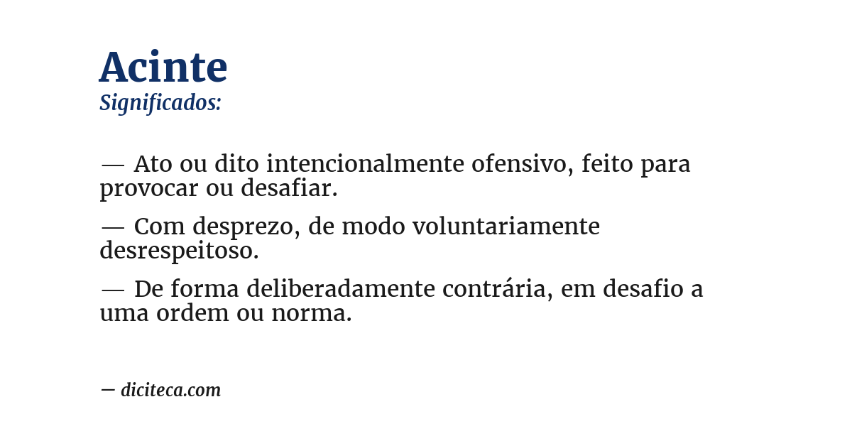 Significado de acinte