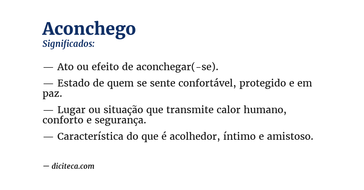 Significado de aconchego