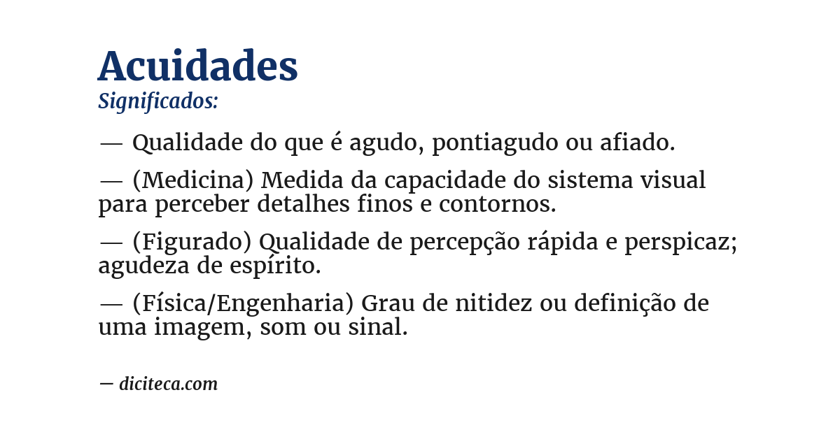 Significado de acuidades