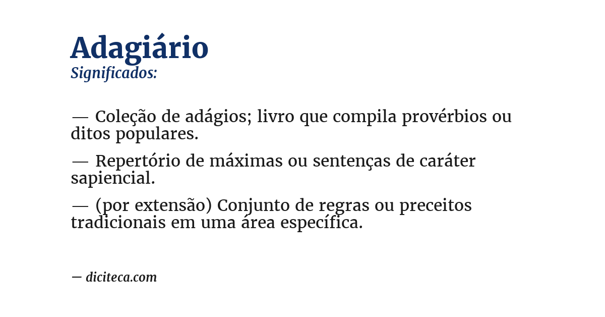 Significado de adagiário
