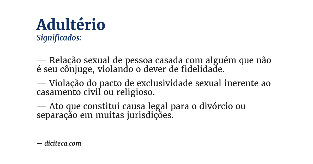 Significado de adultério