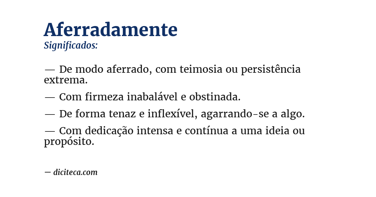Significado de aferradamente
