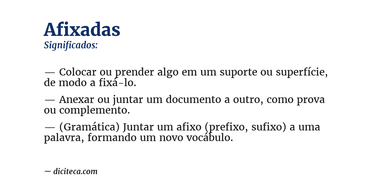 Significado de afixadas