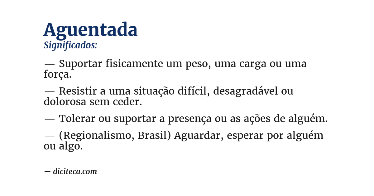 Significado de aguentada