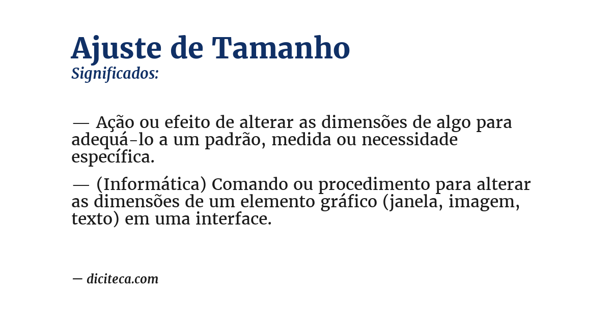 Significado de ajuste de tamanho