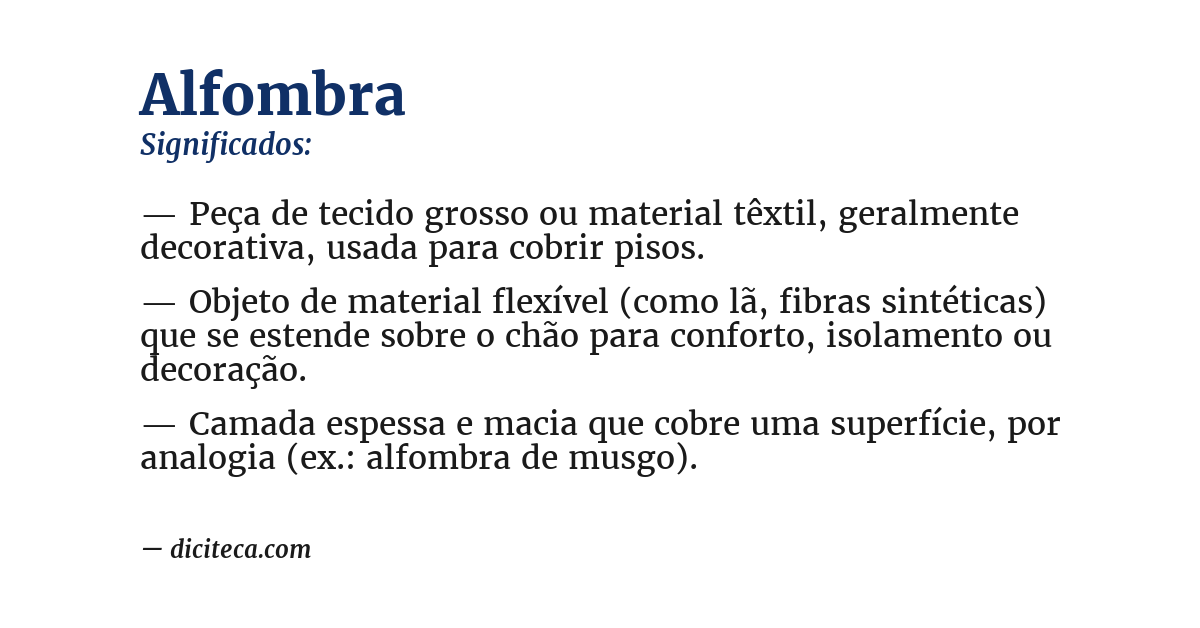Significado de alfombra