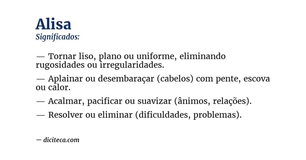 Significado de alisa
