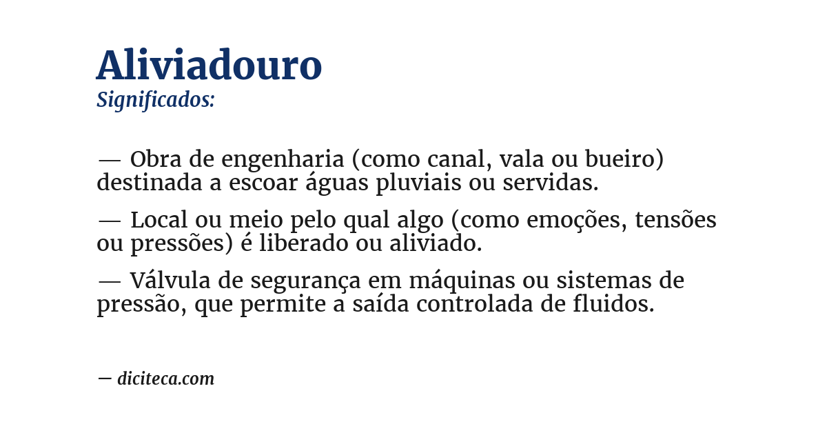 Significado de aliviadouro