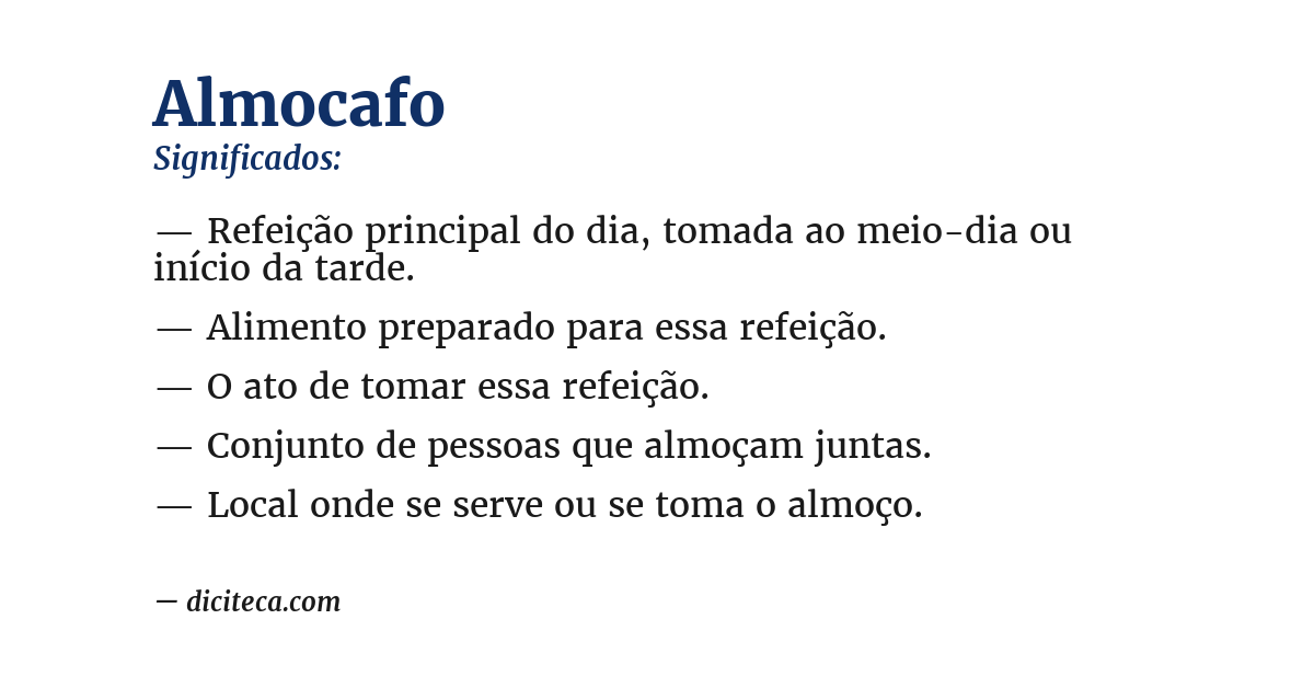 Significado de almocafo