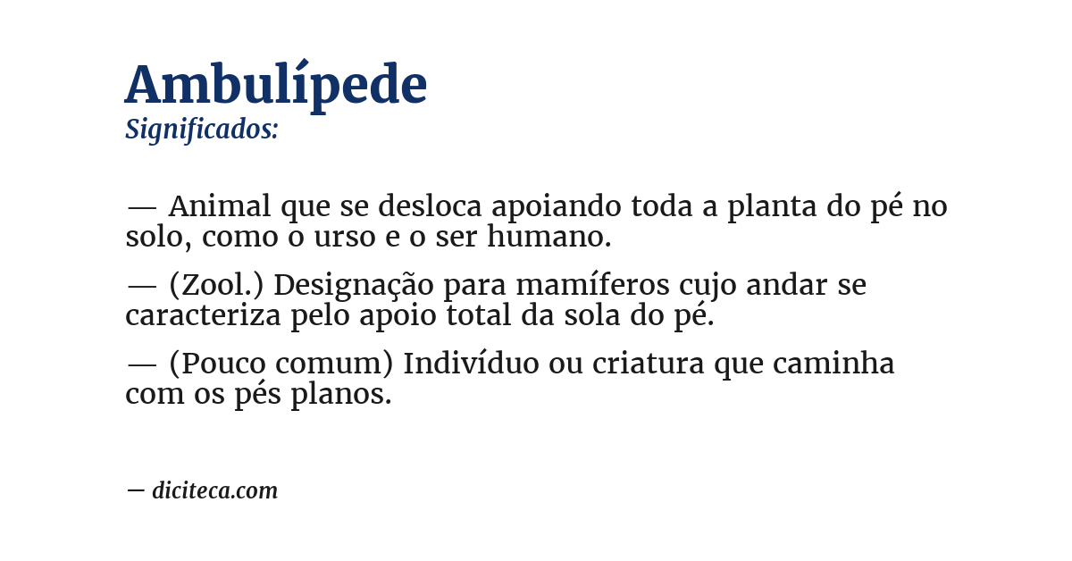 Significado de ambulípede