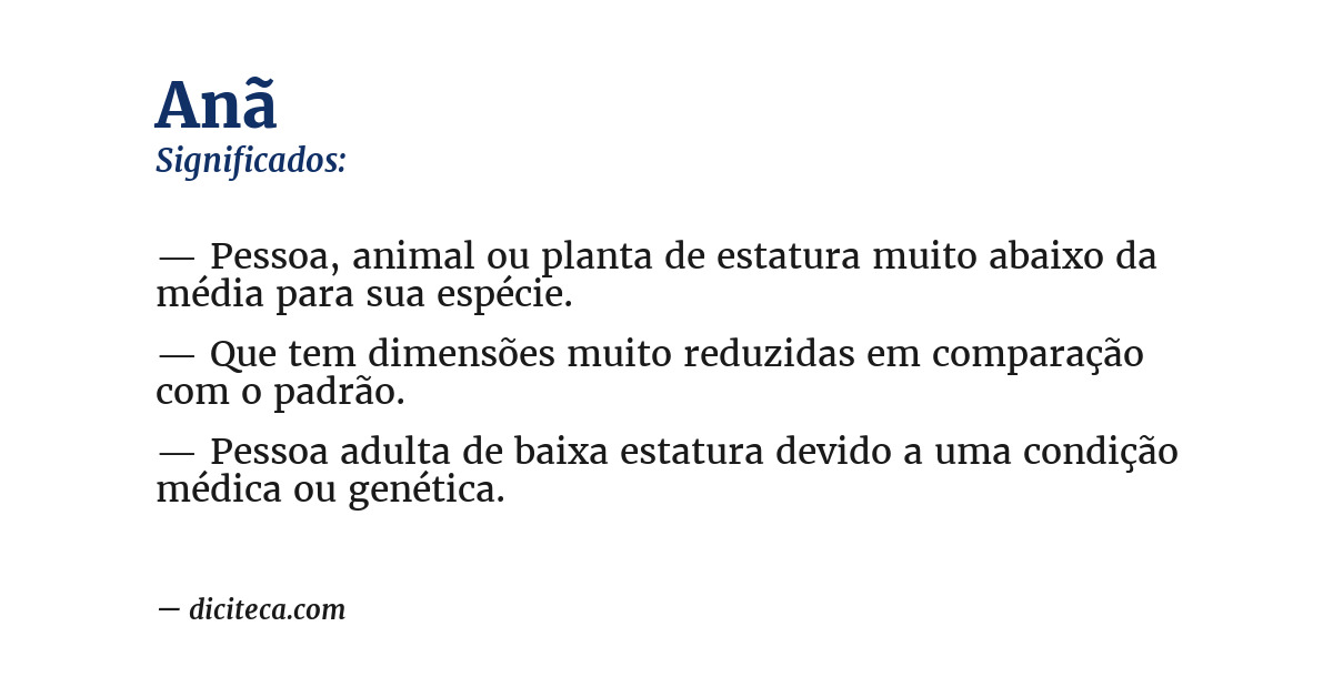 Significado de anã