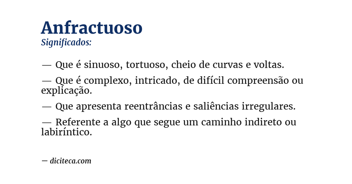 Significado de anfractuoso