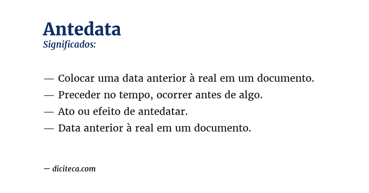 Significado de antedata