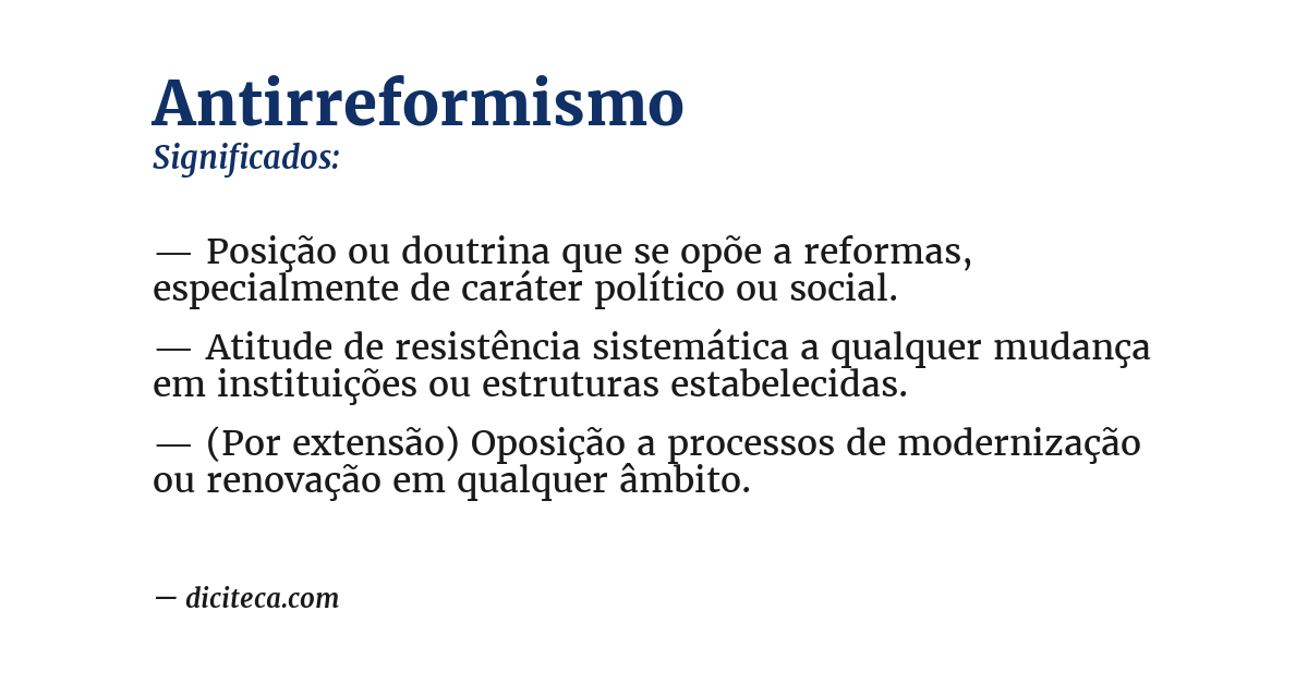 Significado de antirreformismo