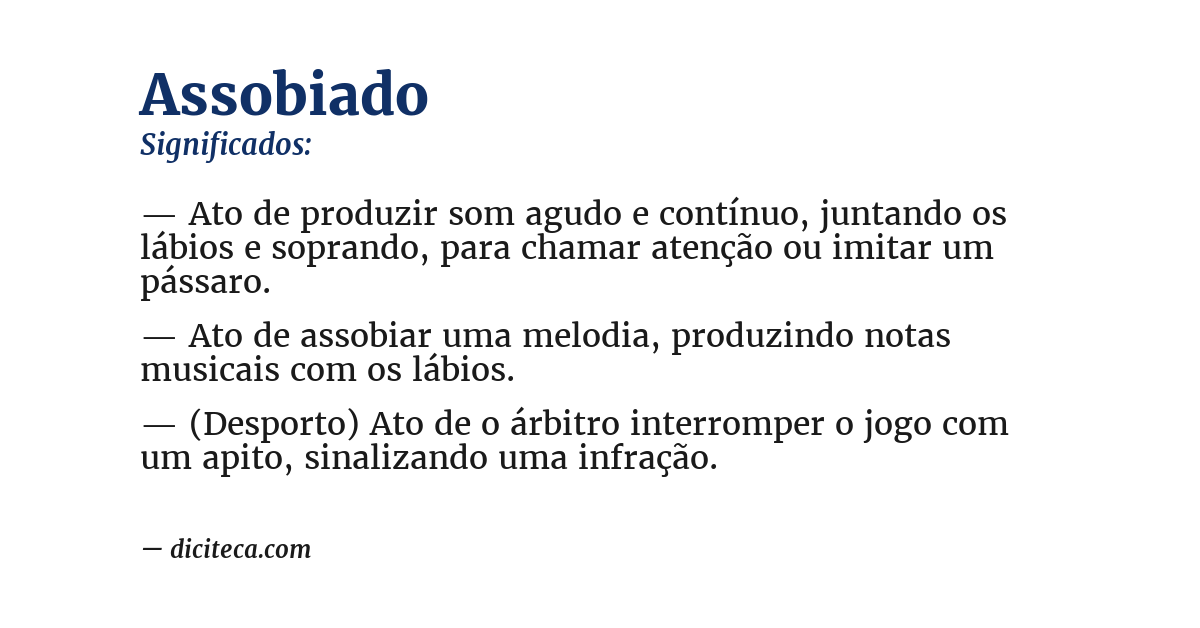 Significado de assobiado