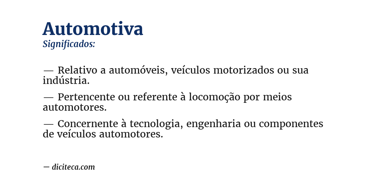 Significado de automotiva
