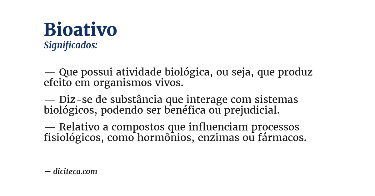 Significado de bioativo