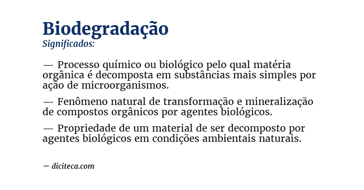 Significado de biodegradação