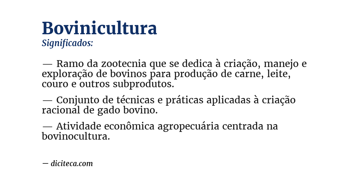 Significado de bovinicultura