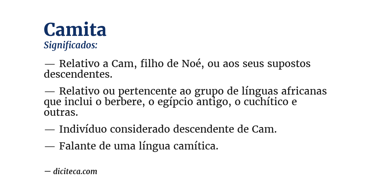 Significado de camita