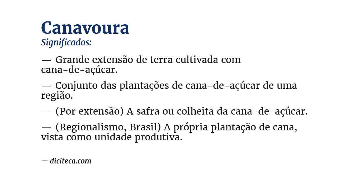 Significado de canavoura