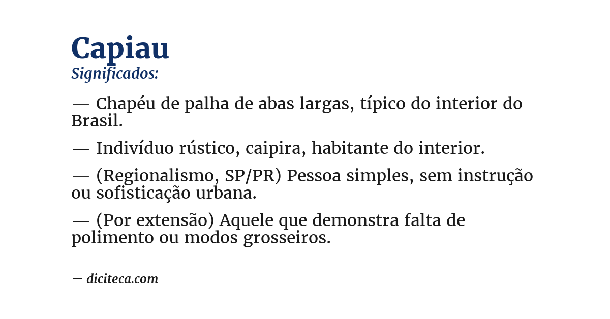 Significado de capiau