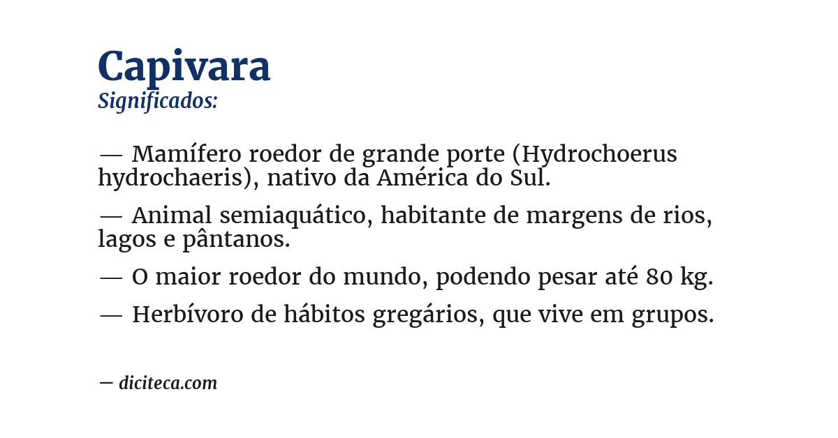 Significado de capivara