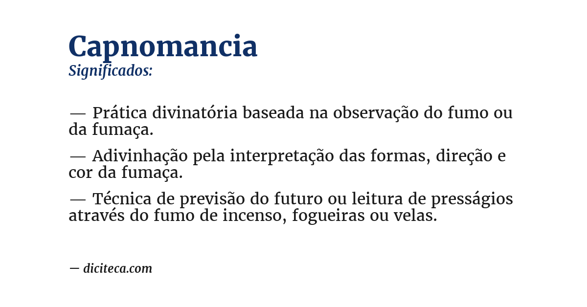 Significado de capnomancia