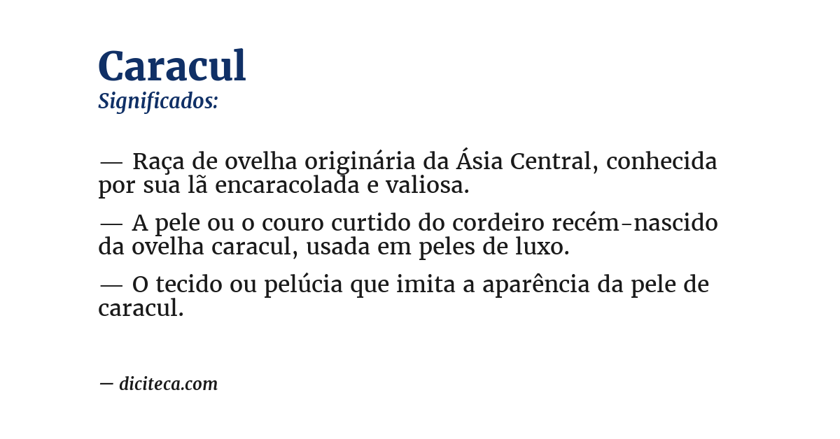 Significado de caracul