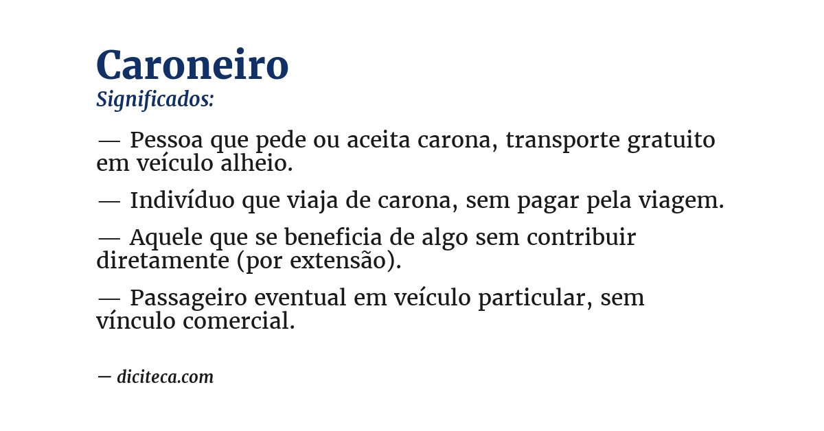 Significado de caroneiro