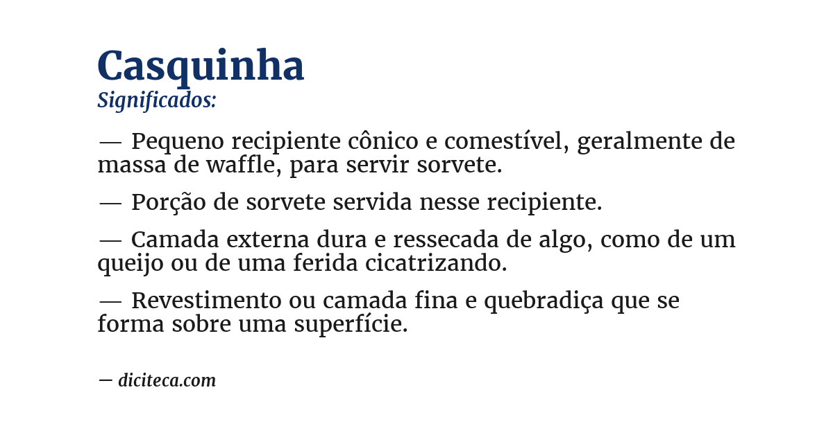 Significado de casquinha