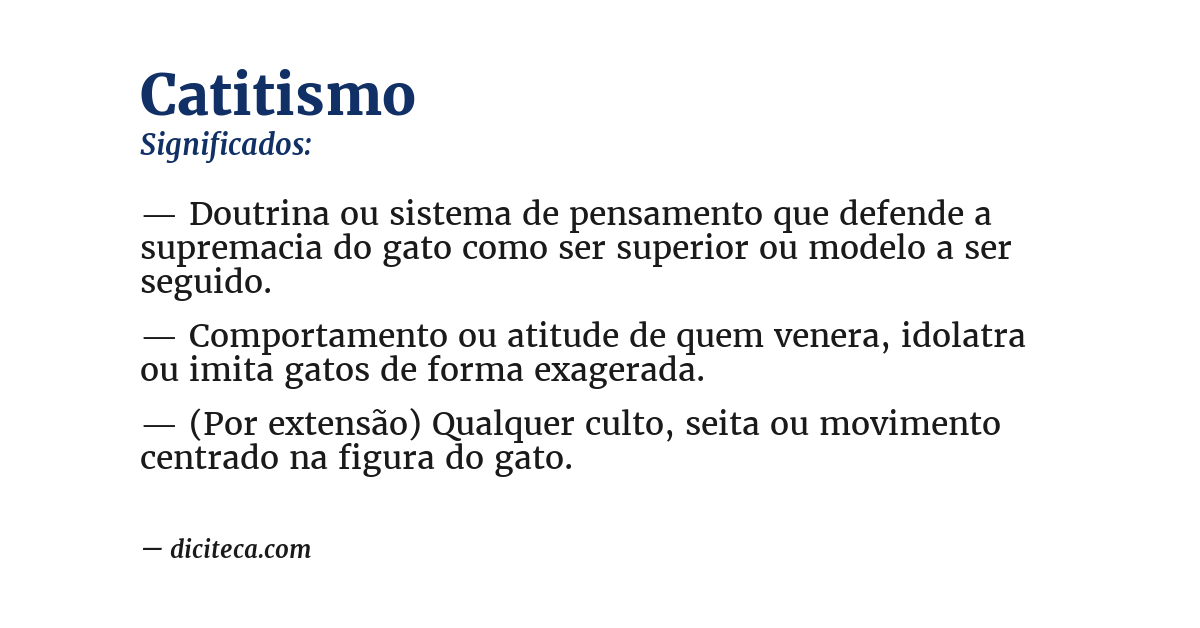 Significado de catitismo