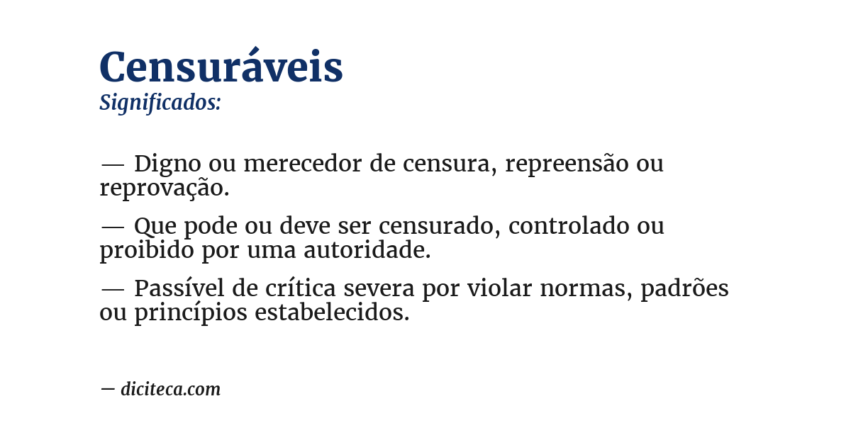 Significado de censuráveis