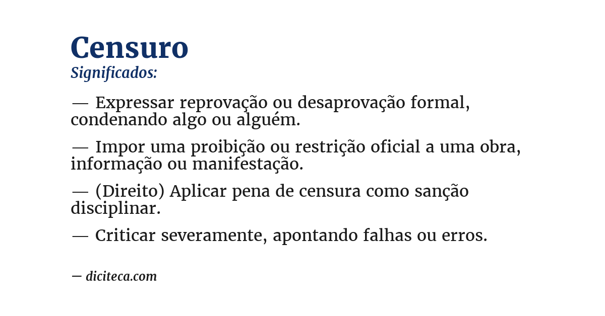 Significado de censuro