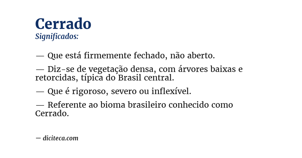 Significado de cerrado