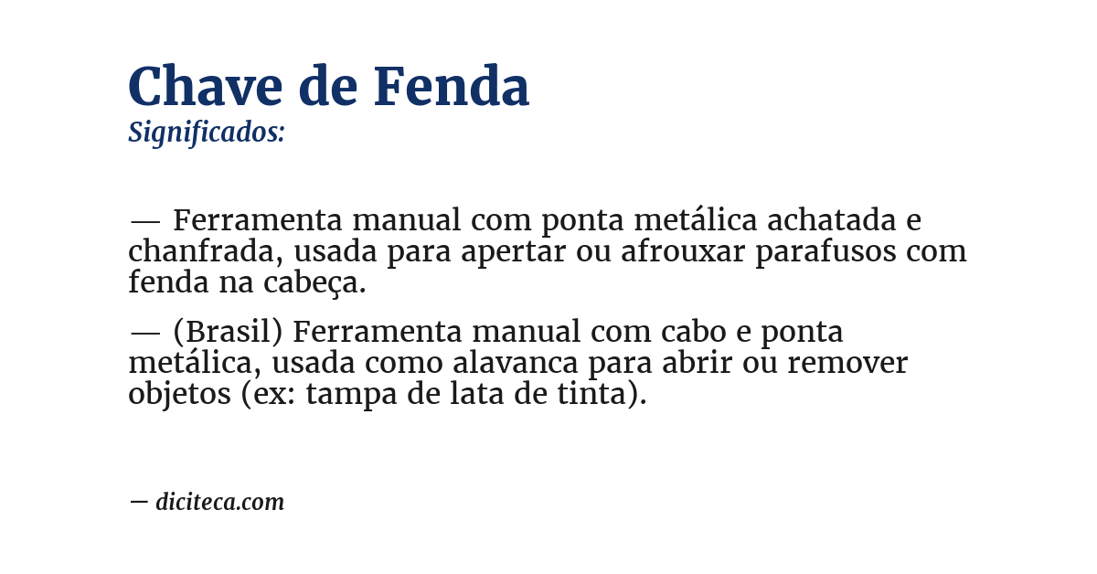 Significado de chave de fenda