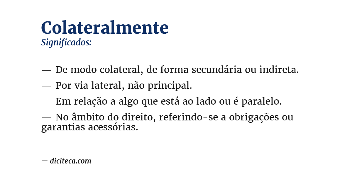 Significado de colateralmente