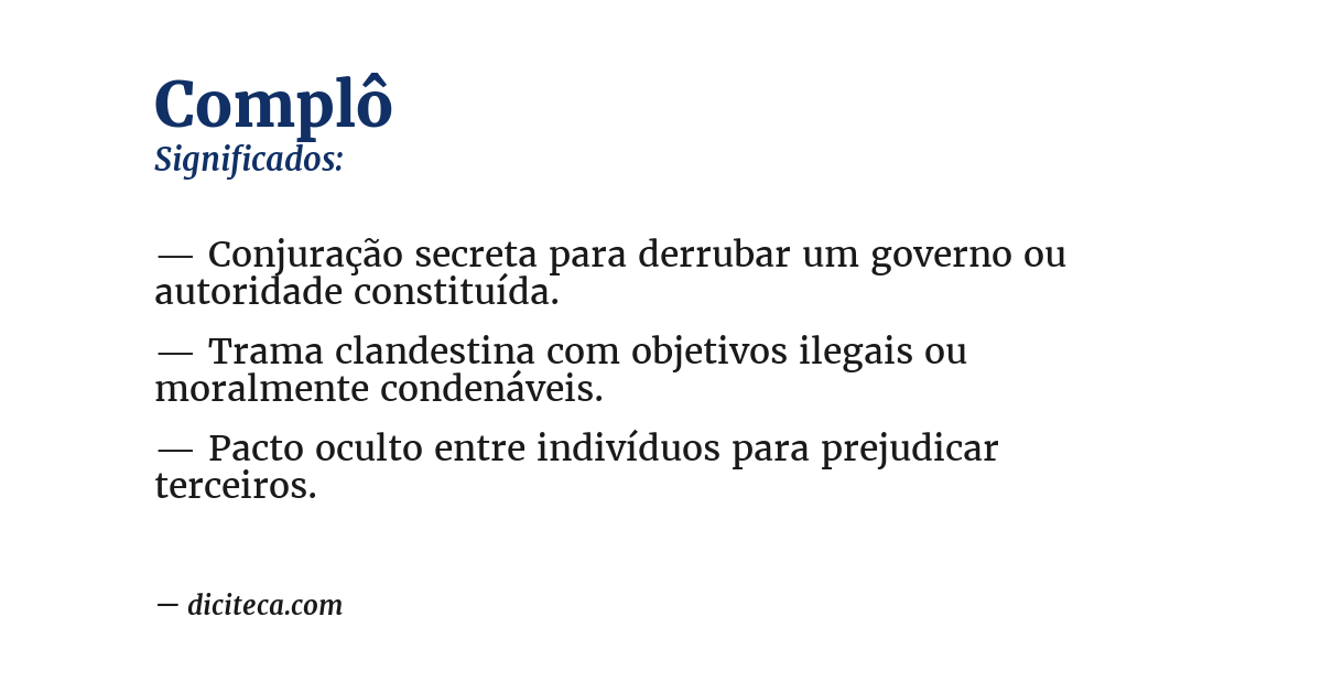 Significado de complô